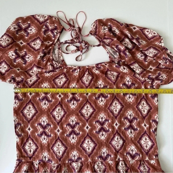 Women's Puff Short Sleeve Tiered A-Line Dress -‎ Knox Rose size Medium - Picture 10 of 10